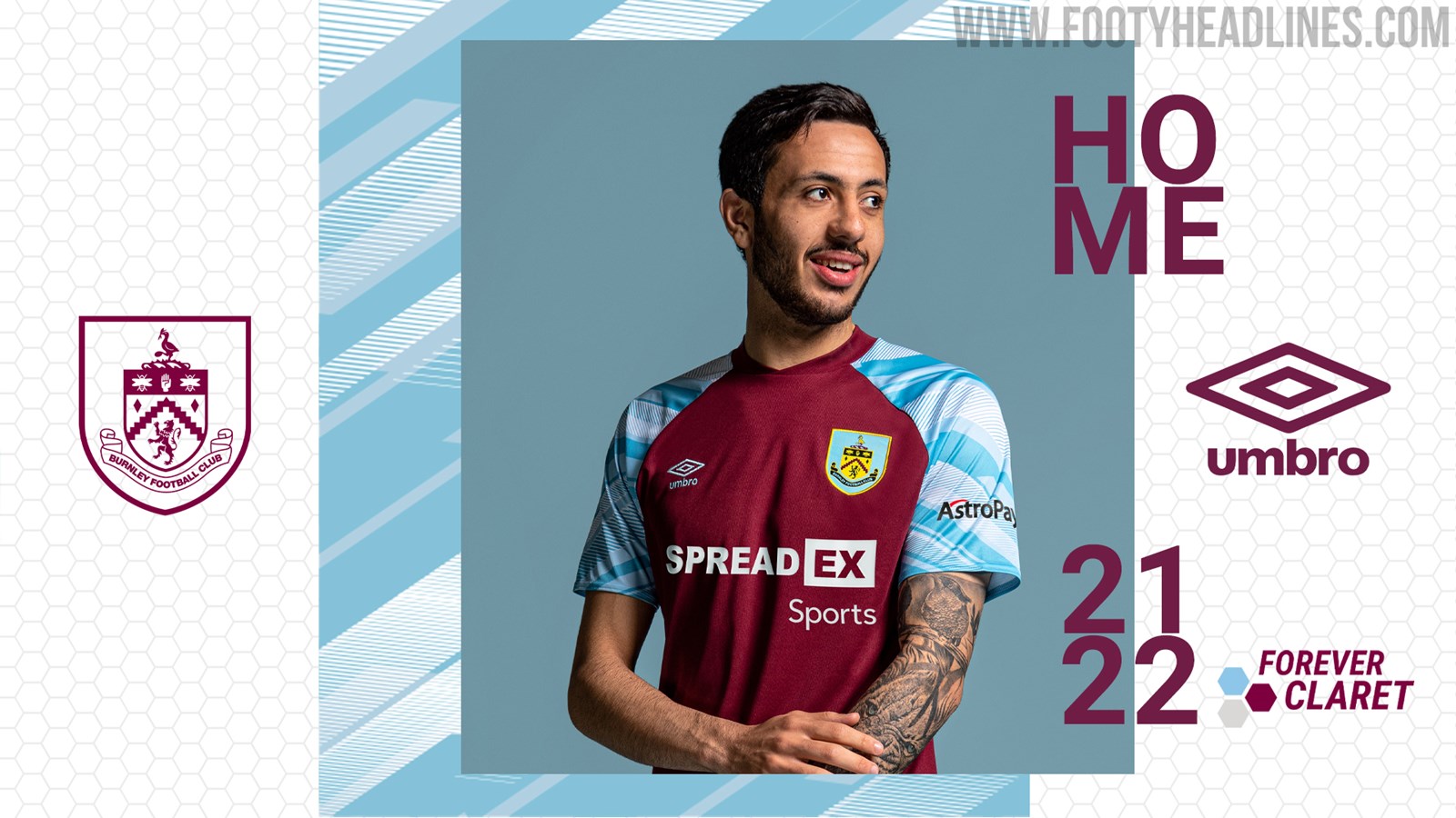 Burnley 21 22 Home Kit Released Footy Headlines